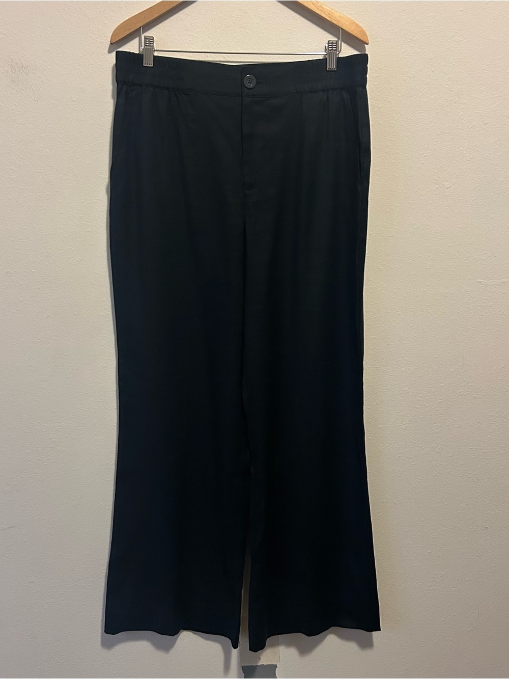 CAbi Women’s Large Navy Wide-Leg Linen blend Pants